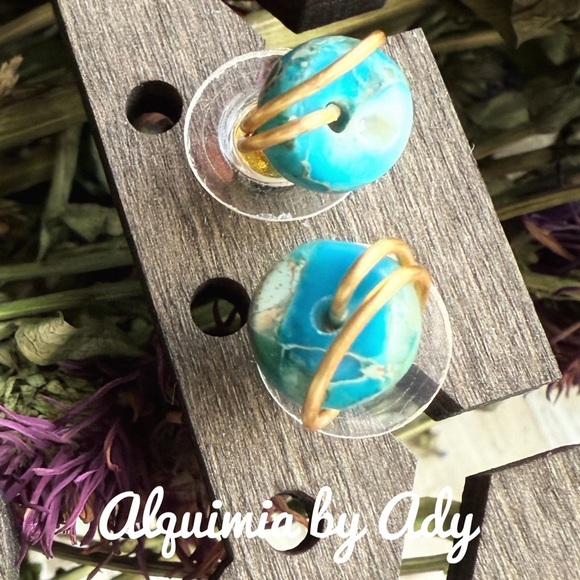 Alquimia Turquoise and Gold Earrings - Picture 1 of 1